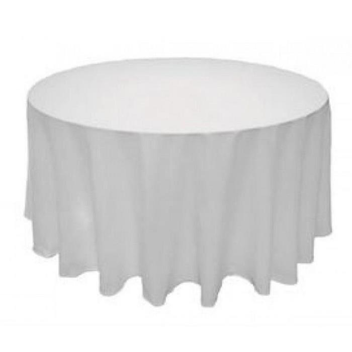 Table ronde avec nappe tissu blanche