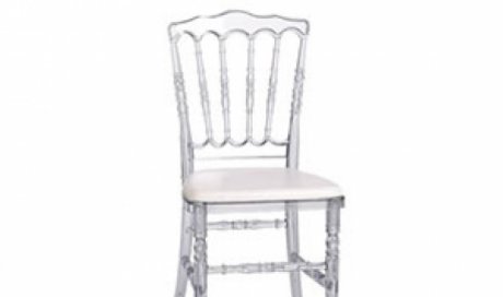 chaise napoléon transparente assise blanche à Lavaur